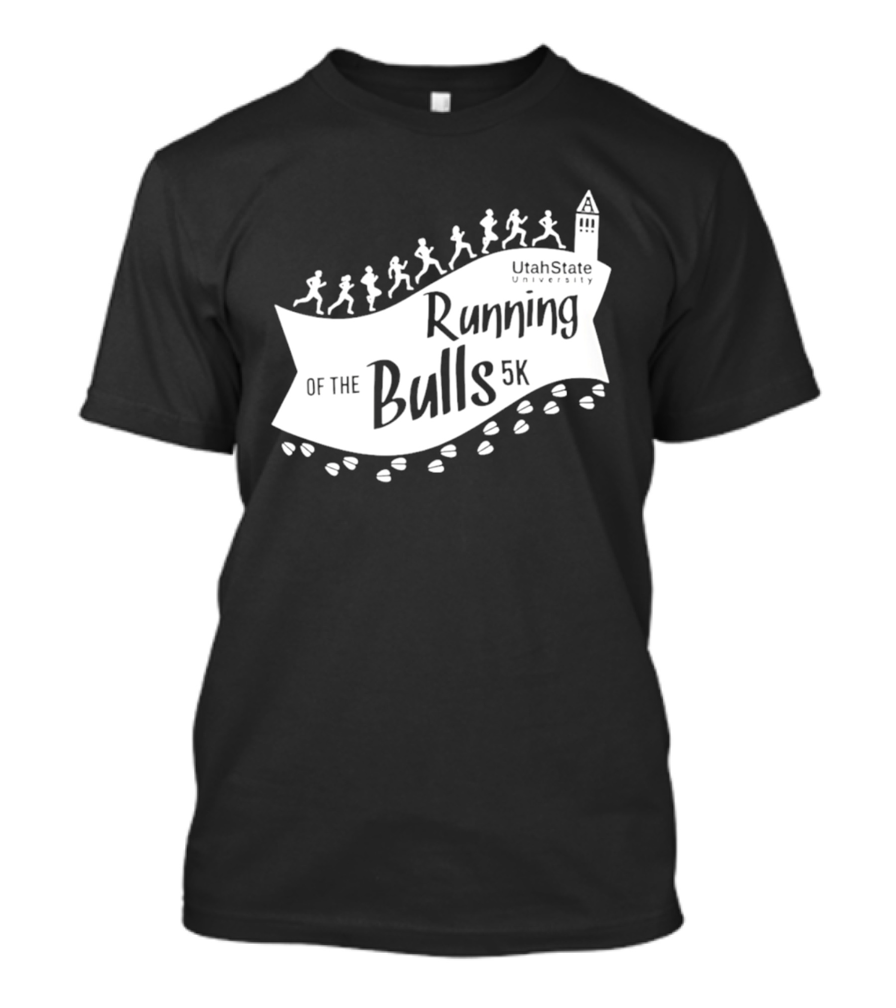 Utah State Running Of The Bulls 5K Event With Runners And Tower T-Shirt