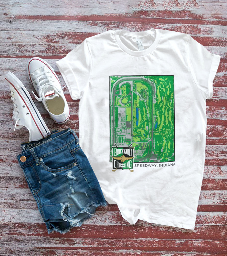 Brickyard Crossing Speedway Indiana Map Instant T-Shirt