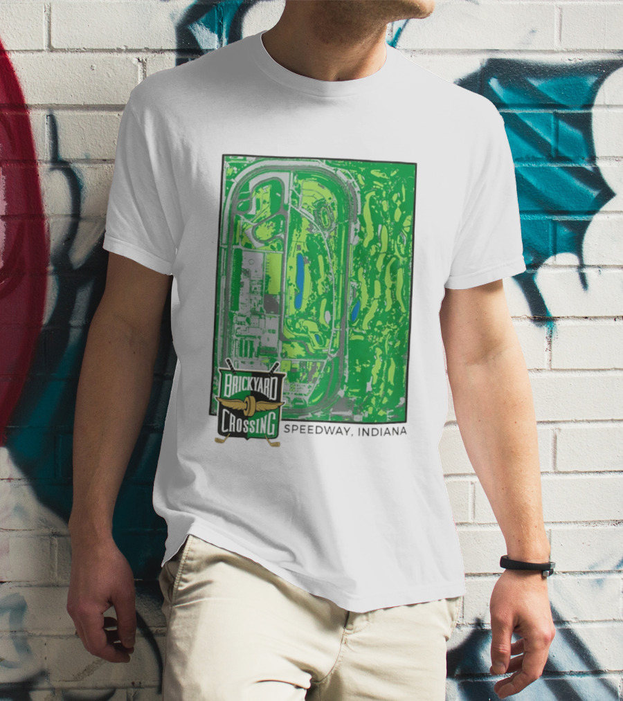 Brickyard Crossing Speedway Indiana Map Instant T-Shirt