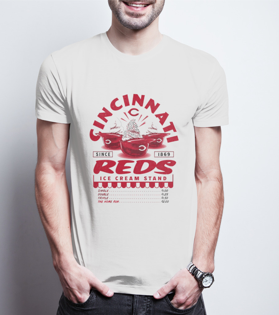 Cincinnati Reds Ice Cream Stand Since 1869 Baseball Nostalgia T-Shirt