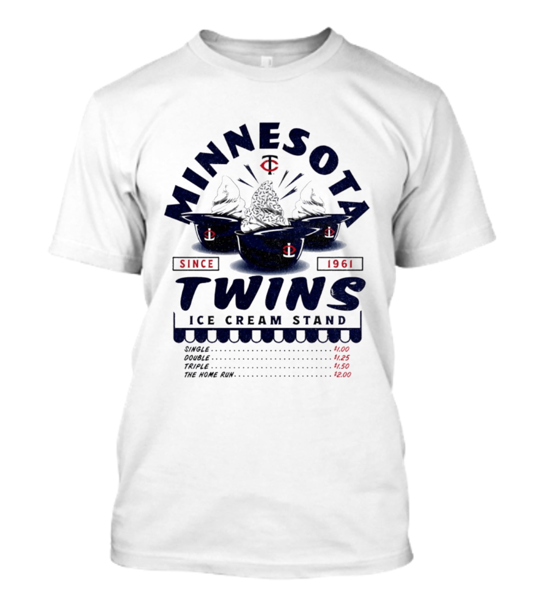 Minnesota Twins Ice Cream Stand Since 1961 Baseball Team Cups And Prices T-Shirt