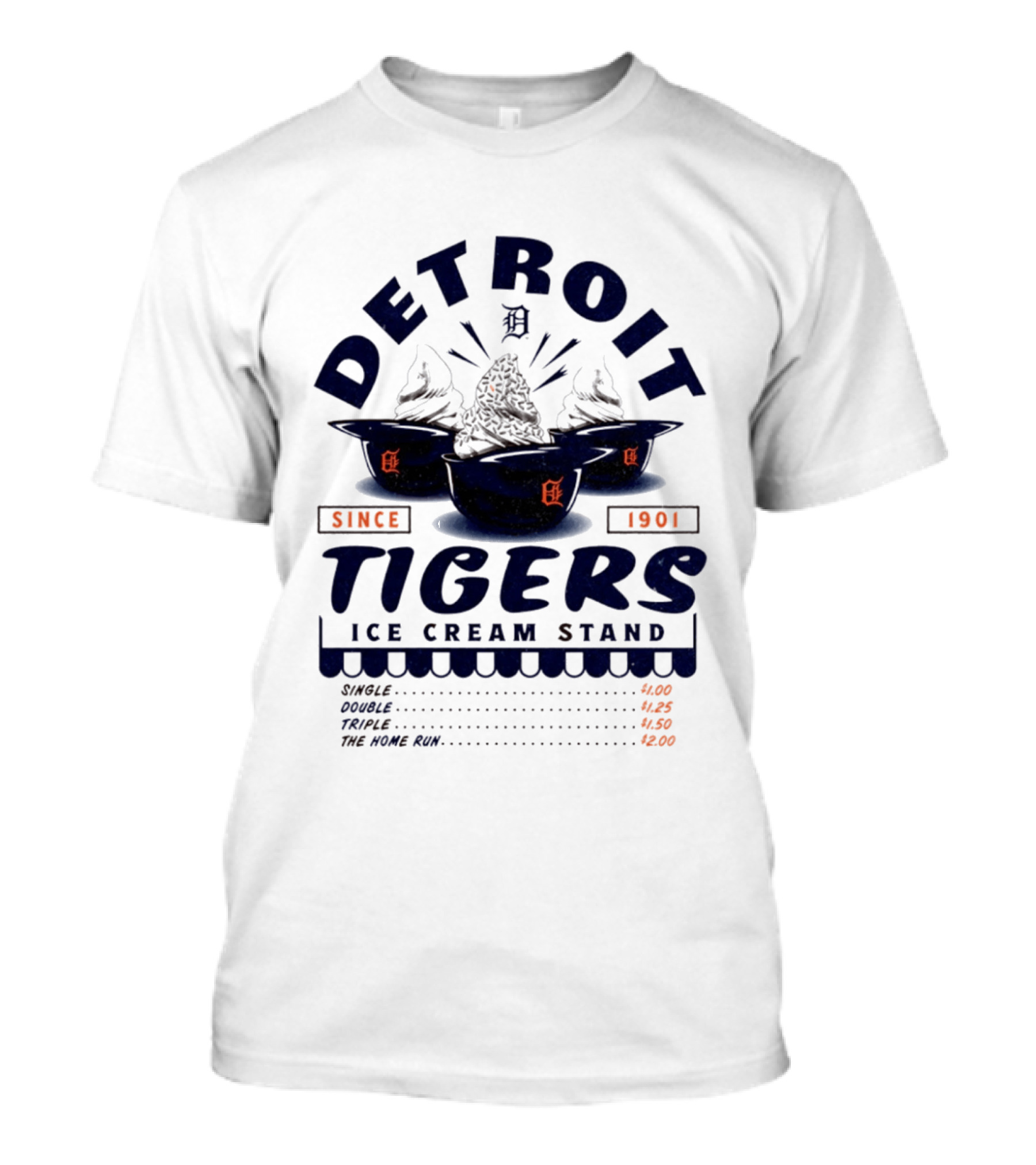 Detroit Tigers Ice Cream Stand Since 1901 Baseball Treats T-Shirt