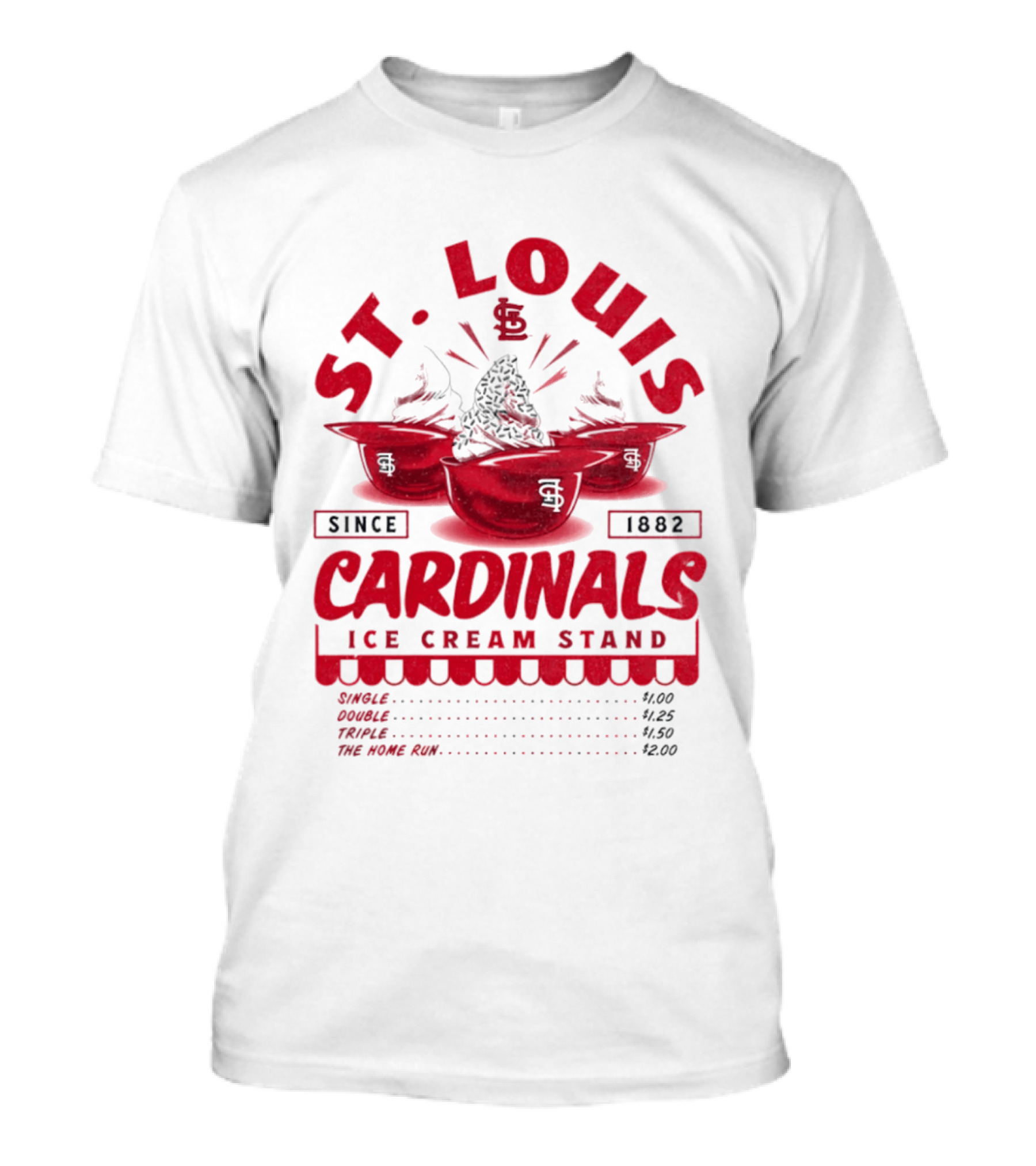 St. Louis Cardinals Ice Cream Stand Since 1882 Vintage Baseball T-Shirt