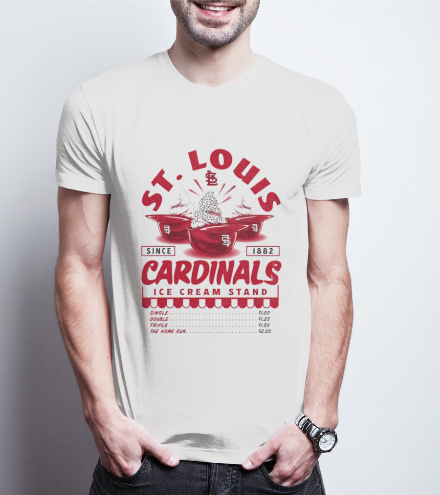 St. Louis Cardinals Ice Cream Stand Since 1882 Vintage Baseball T-Shirt