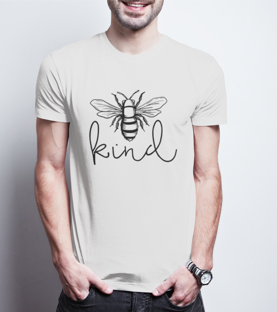 Bee Kind Sketch Handwritten Text With Bee T-Shirt