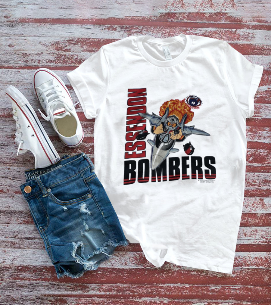 Essendon Bombers Fighter Jet Character Vintage 1992 T-Shirt
