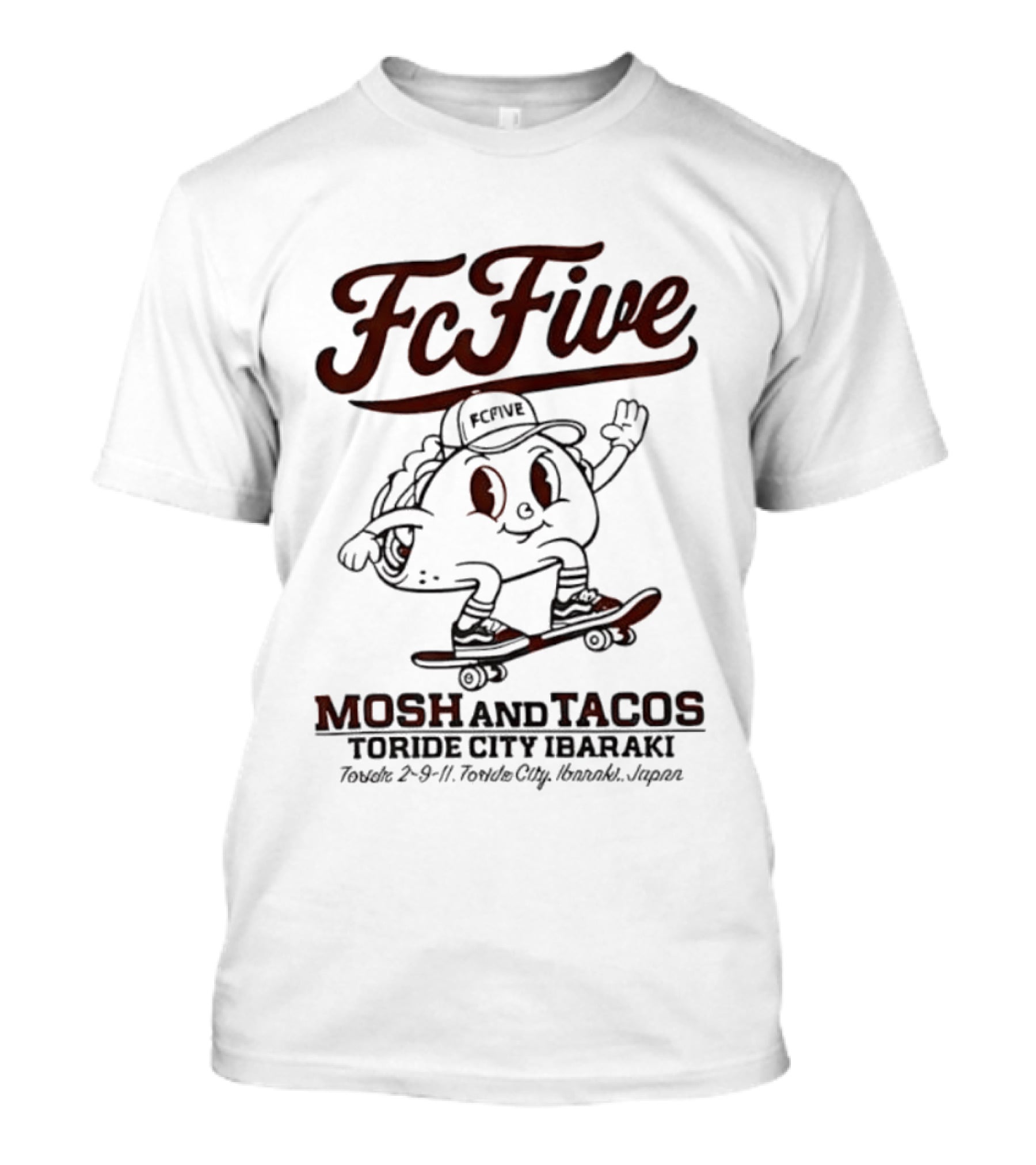 Fc Five Mosh And Tacos Toride City Ibaraki Skating Taco T-Shirt