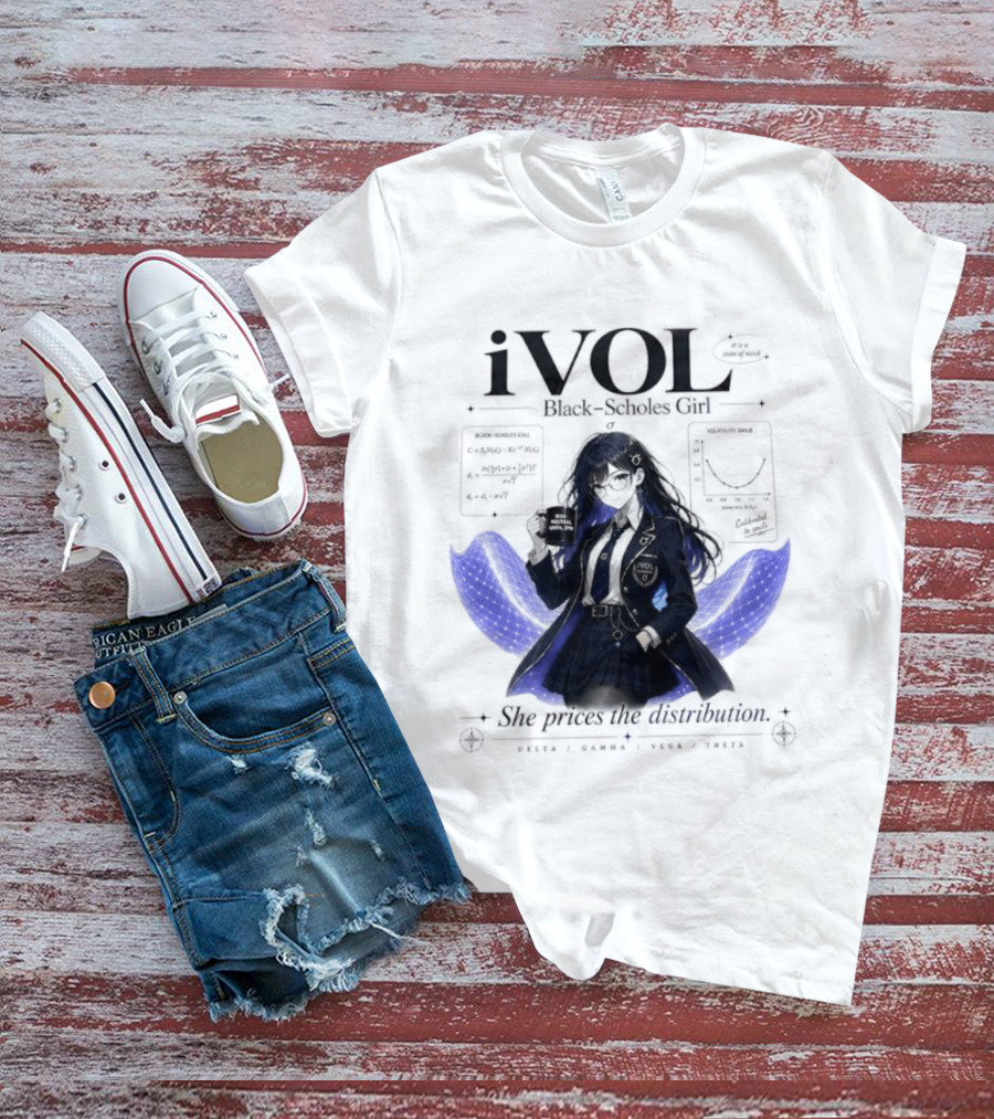 IVol Black Scholes Girl She Prices The Distribution Statistics Math Finance Chart T-Shirt