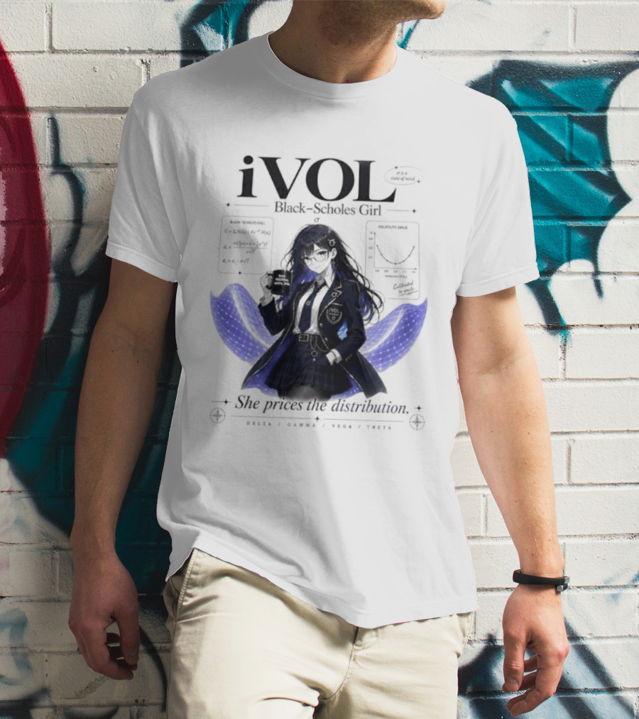 IVol Black Scholes Girl She Prices The Distribution Statistics Math Finance Chart T-Shirt
