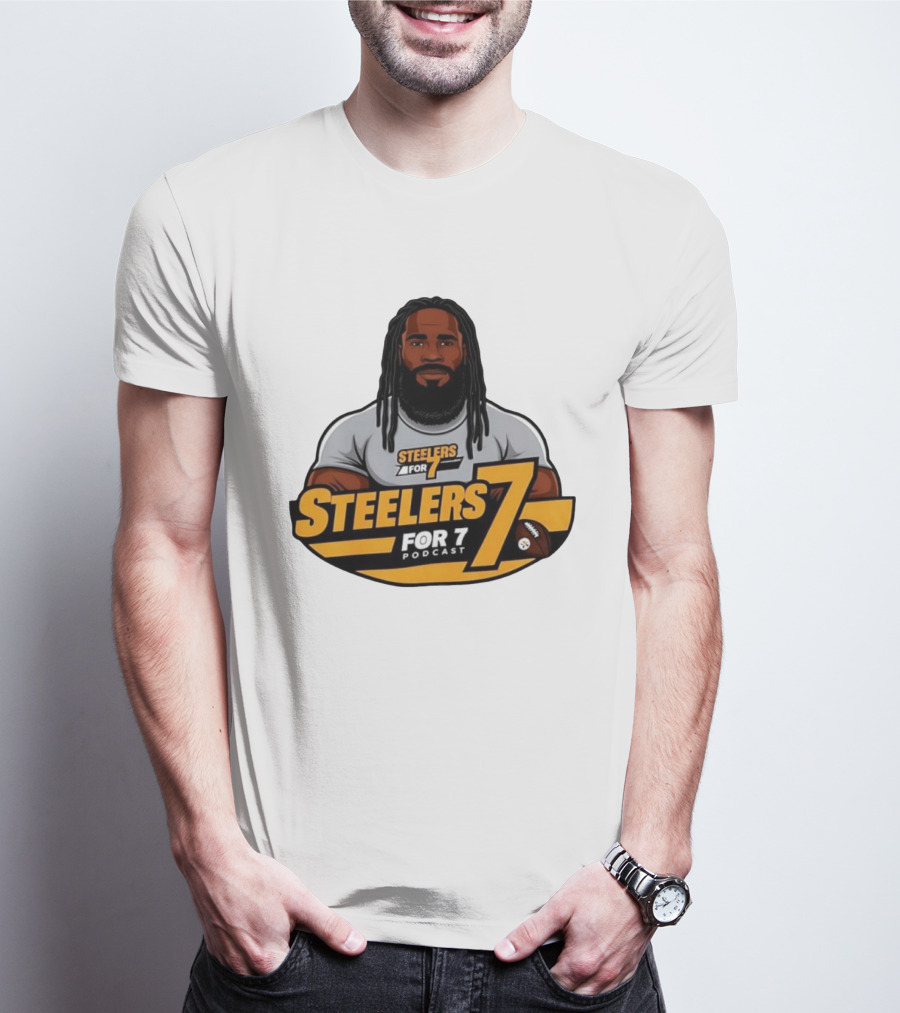 Steelers For 7 Podcast James Harrison Pittsburgh Steelers 7 T-Shirt
