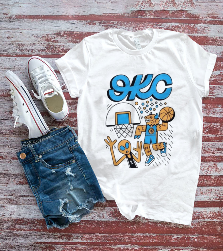 OKC Thunder Rumble Dunk Alien Basketball T-Shirt