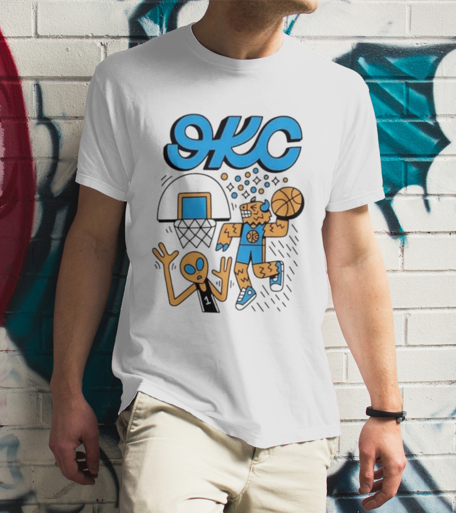 OKC Thunder Rumble Dunk Alien Basketball T-Shirt