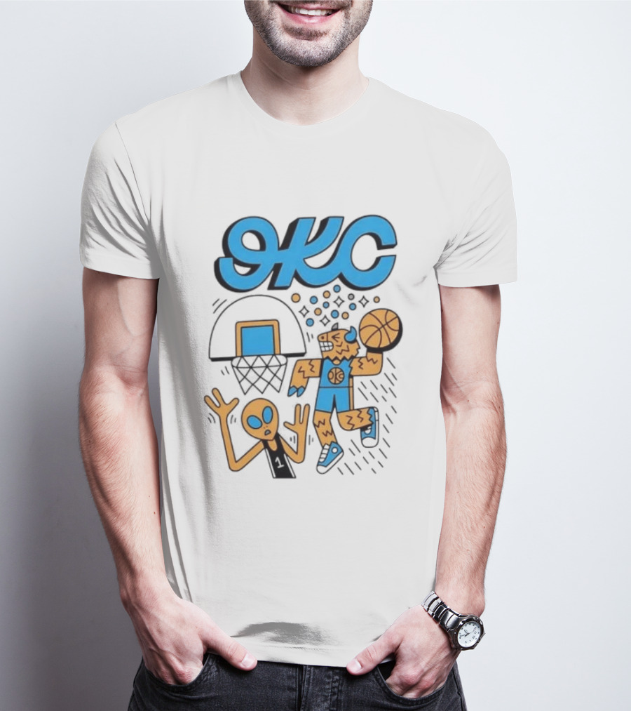 OKC Thunder Rumble Dunk Alien Basketball T-Shirt