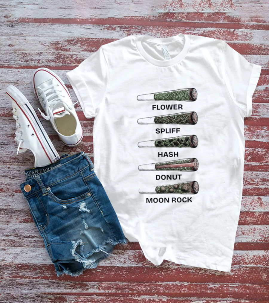 Weed Flower Spliff Hash Donut Moon Rock Smoking Styles T-Shirt