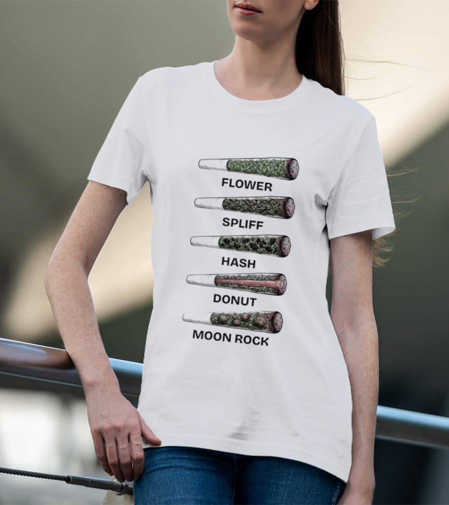 Weed Flower Spliff Hash Donut Moon Rock Smoking Styles T-Shirt
