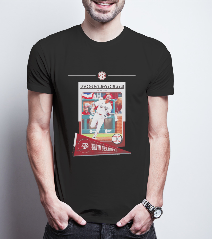Texas A&M Gavin Grahovac SEC Scholar Athlete Baseball 2026 T-Shirt