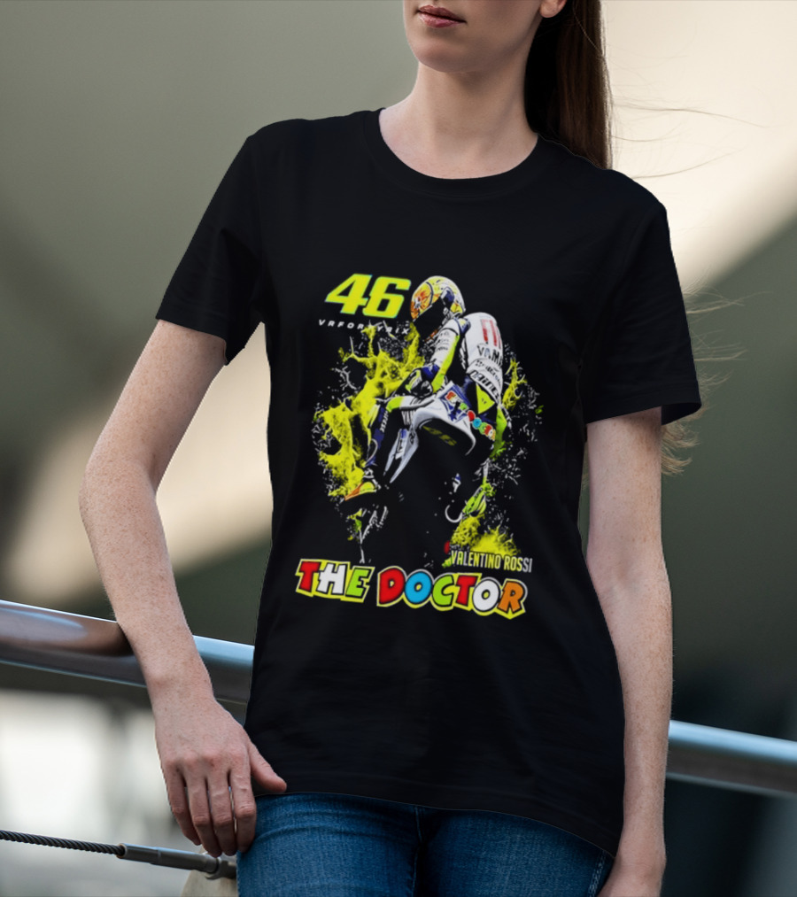 Valentino Rossi 46 VR46 The Doctor Motorcycle Racing T-Shirt