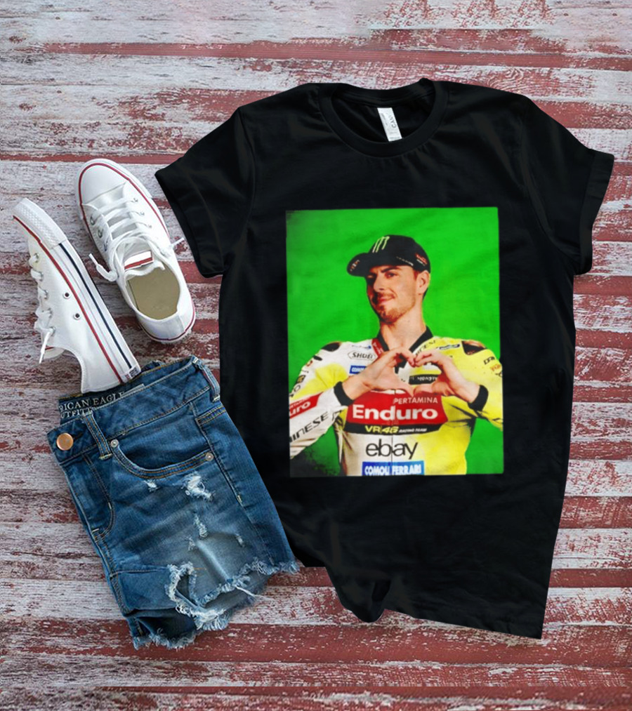 Valentino Rossi Motogp Legend Heart Sign VR46 Enduro Racing Yellow T-Shirt