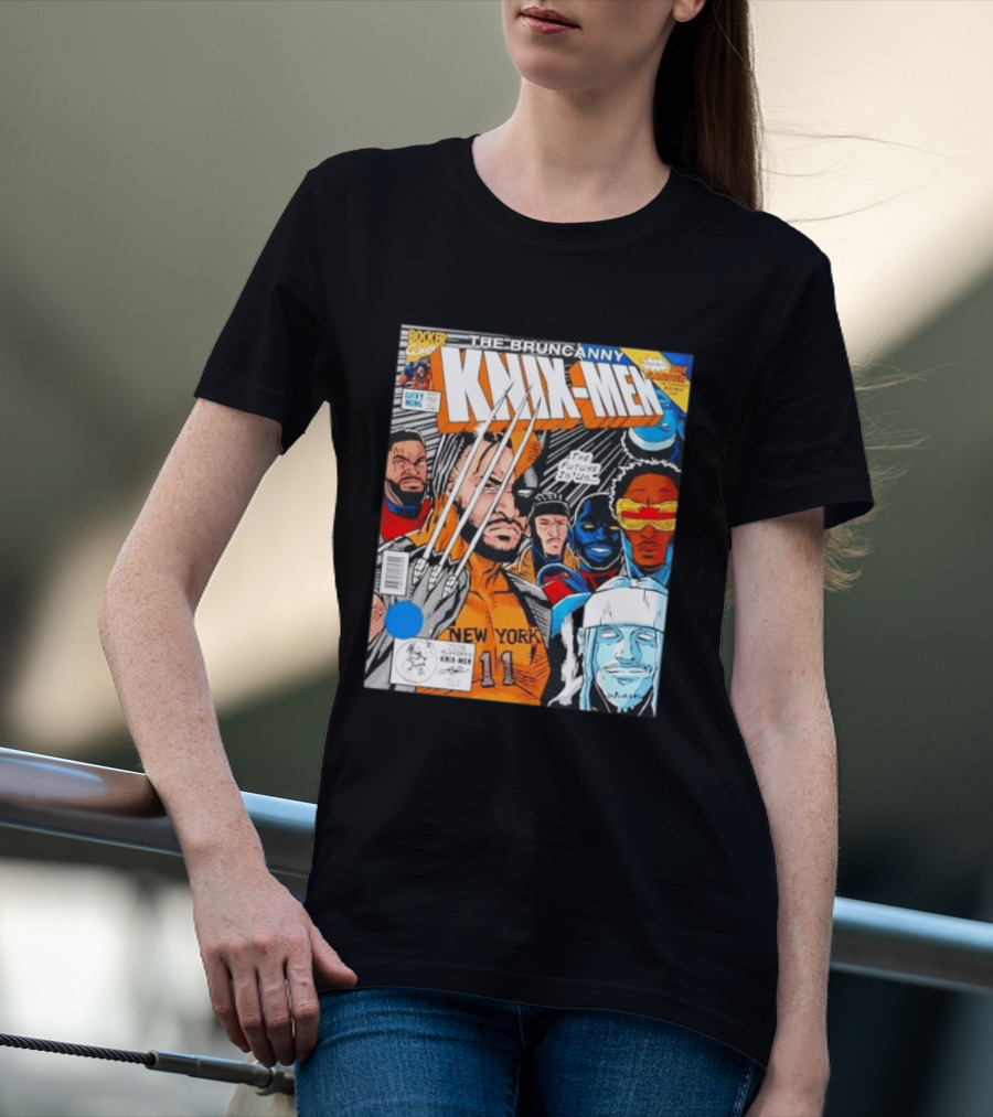 Jalen Brunson New York Bruncanny Knix Men Comic Knicks T-Shirt