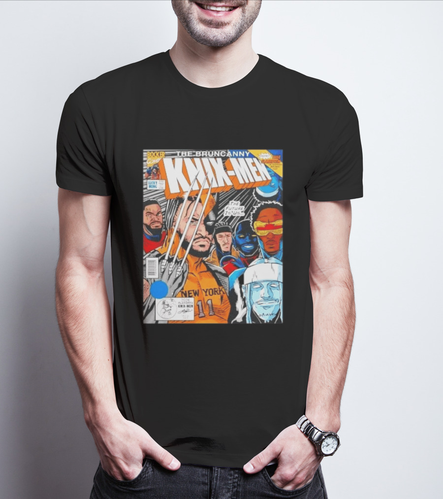 Jalen Brunson New York Bruncanny Knix Men Comic Knicks T-Shirt
