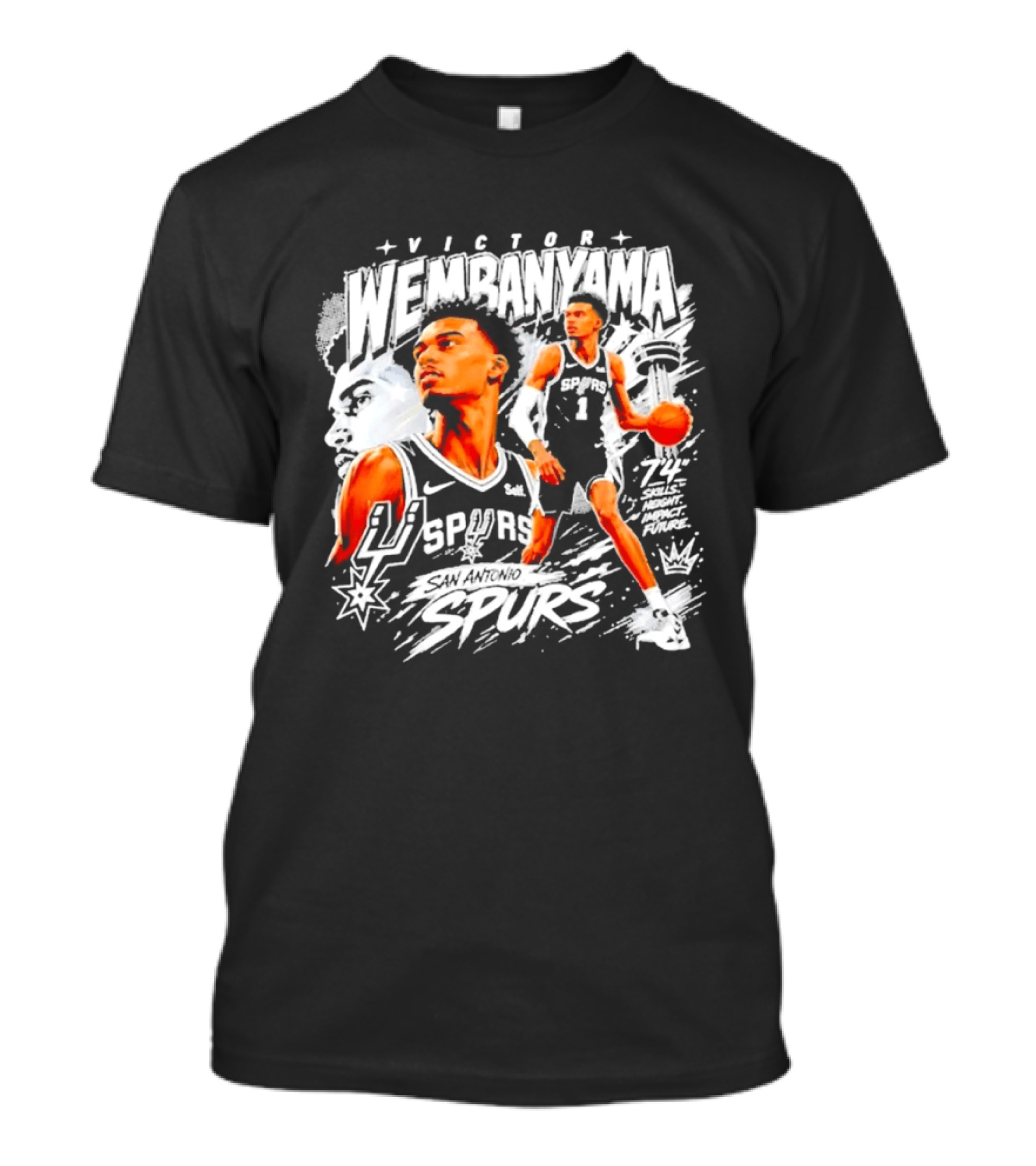 Victor Wembanyama Spurs Basketball Skills Impact 74 T-Shirt