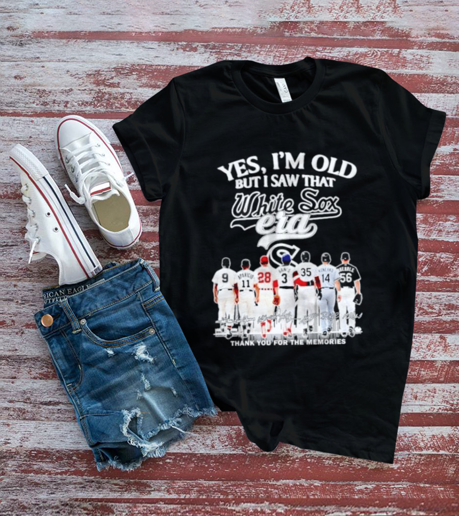 Yes I'm Old But I Saw That White Sox Era Players Skyline T-Shirt