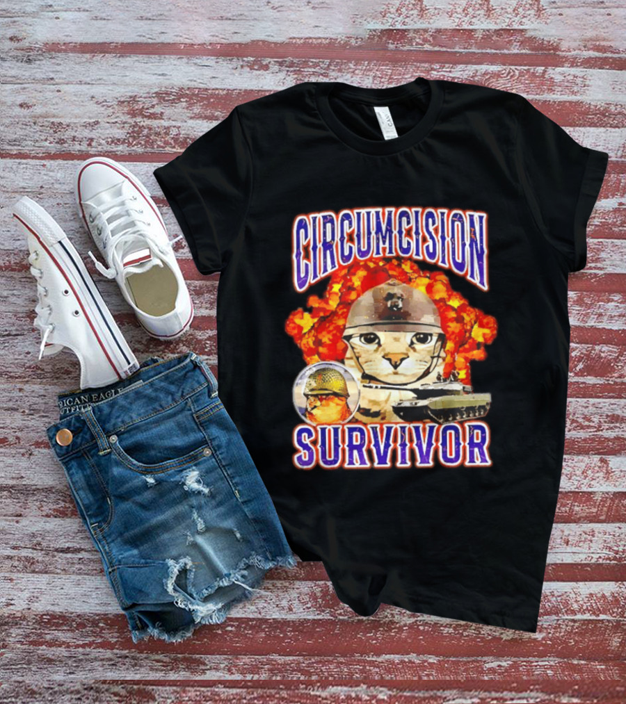 Circumcision Survivor Cat Explosion Tank Helmet T-Shirt
