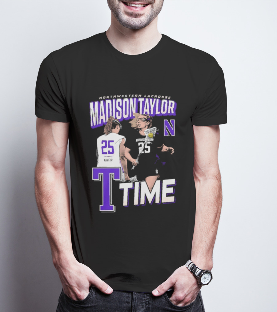 Northwestern Lacrosse Madison Taylor 25 Time T-Shirt