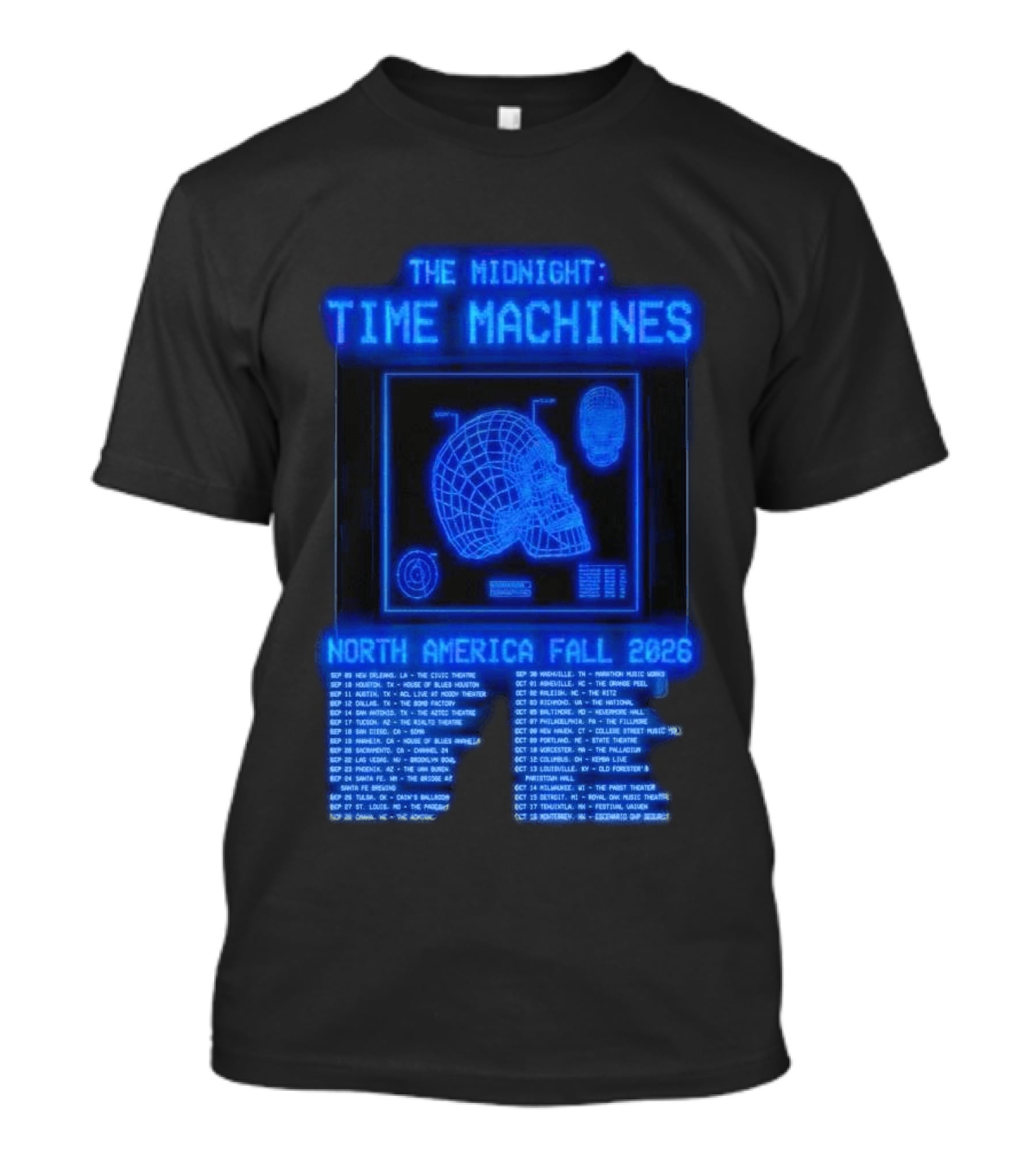 The Midnight Time Machines Tour Dates North America Fall 2026 T-Shirt