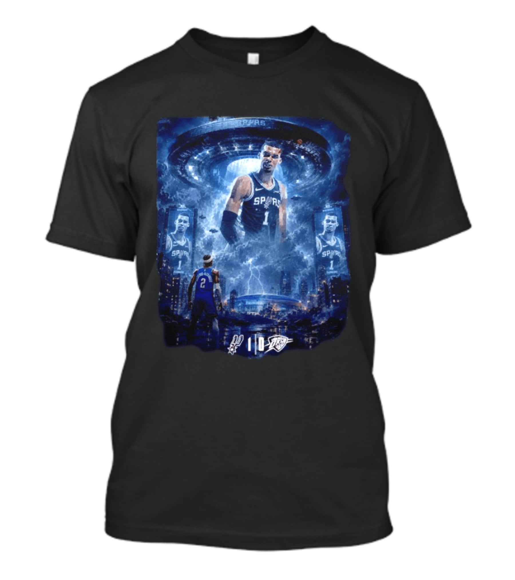 Victor Wembanyama Spurs Vs OKC Thunder Epic Double Overtime Showdown Game 1 T-Shirt