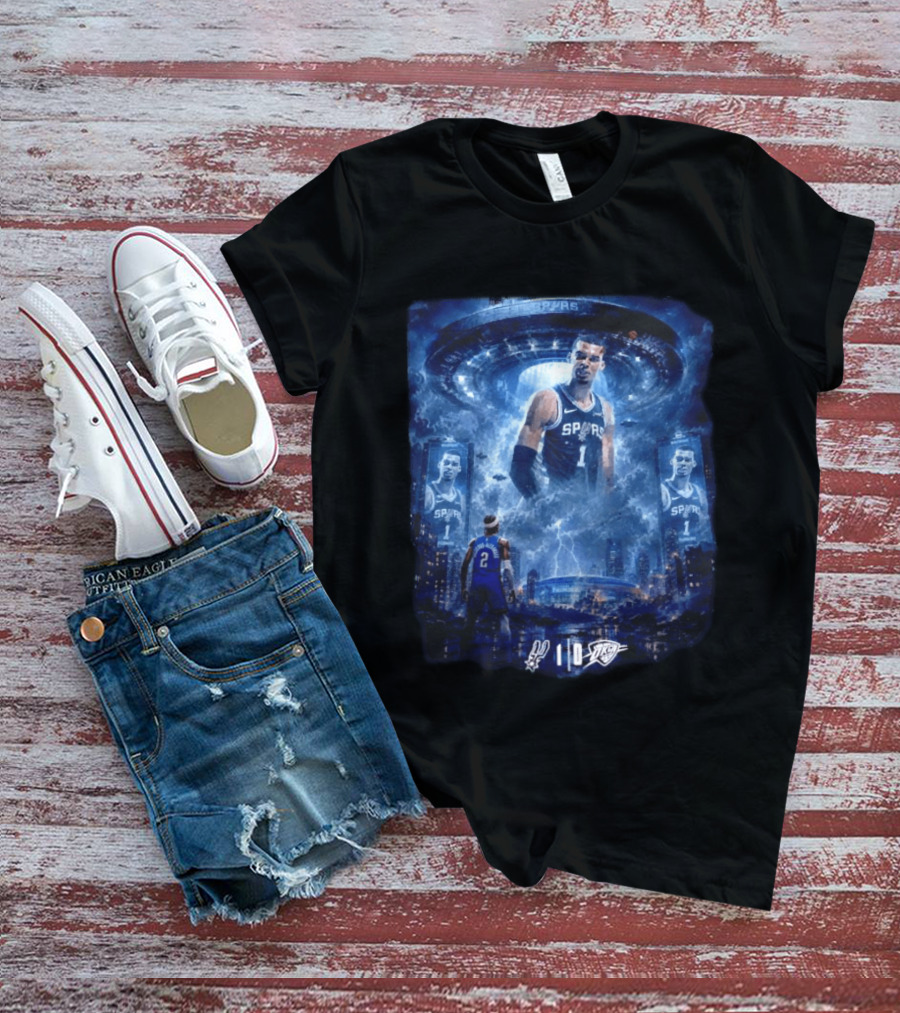 Victor Wembanyama Spurs Vs OKC Thunder Epic Double Overtime Showdown Game 1 T-Shirt