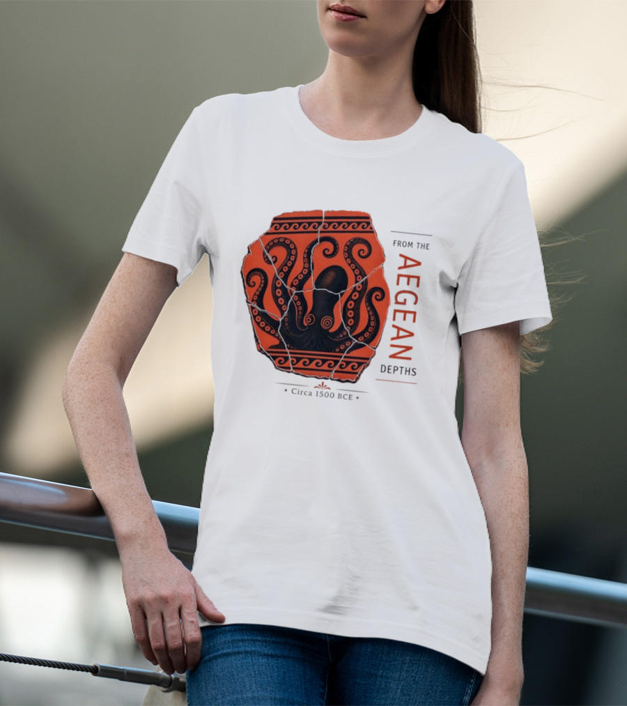Ancient Aegean Octopus From The Aegean Depths Circa 1500 BCE T-Shirt
