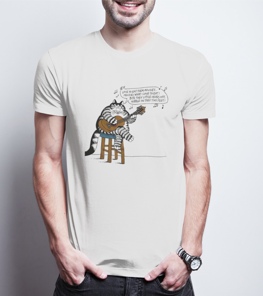 Cat Cartoon Love To Eat Them Mousies Bite Their Little Heads Off Melody T-Shirt