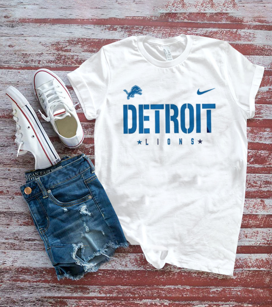 Detroit Lions Nike Collaboration With Star Accents T-Shirt
