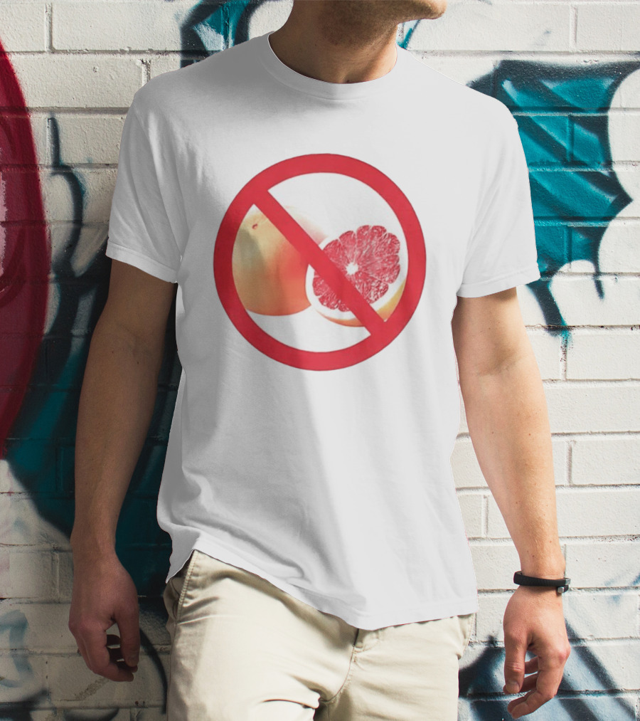 Grapefruit Prohibition Medical Alert Symbol Drug Interaction Caution T-Shirt