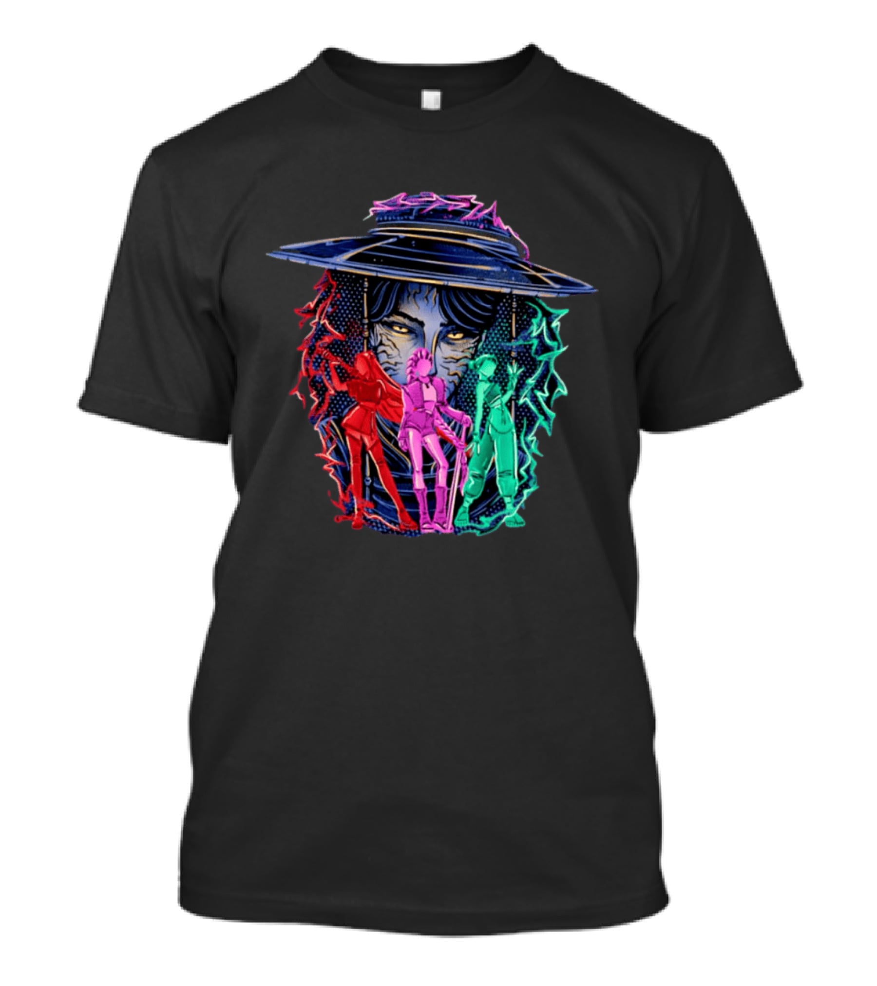 Original Hunt In Kpop Demon Huntrix Neon Warrior Trio T-Shirt