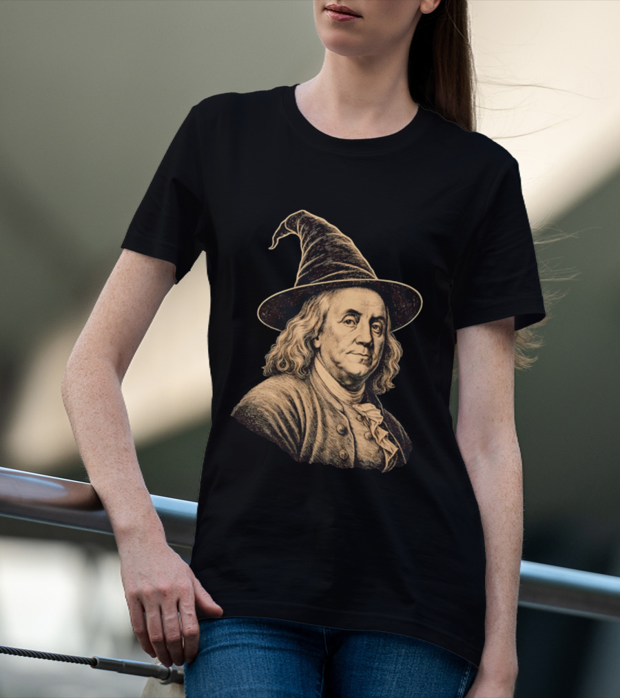 Wizard Benjamin Franklin Witch Hat T-Shirt