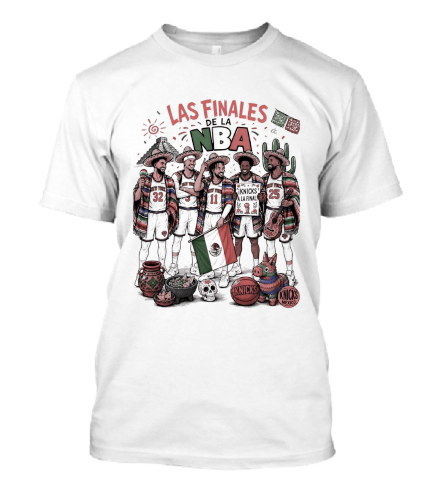 Las Finales De La NBA New York Knicks Mexico Heritage Celebration T-Shirt