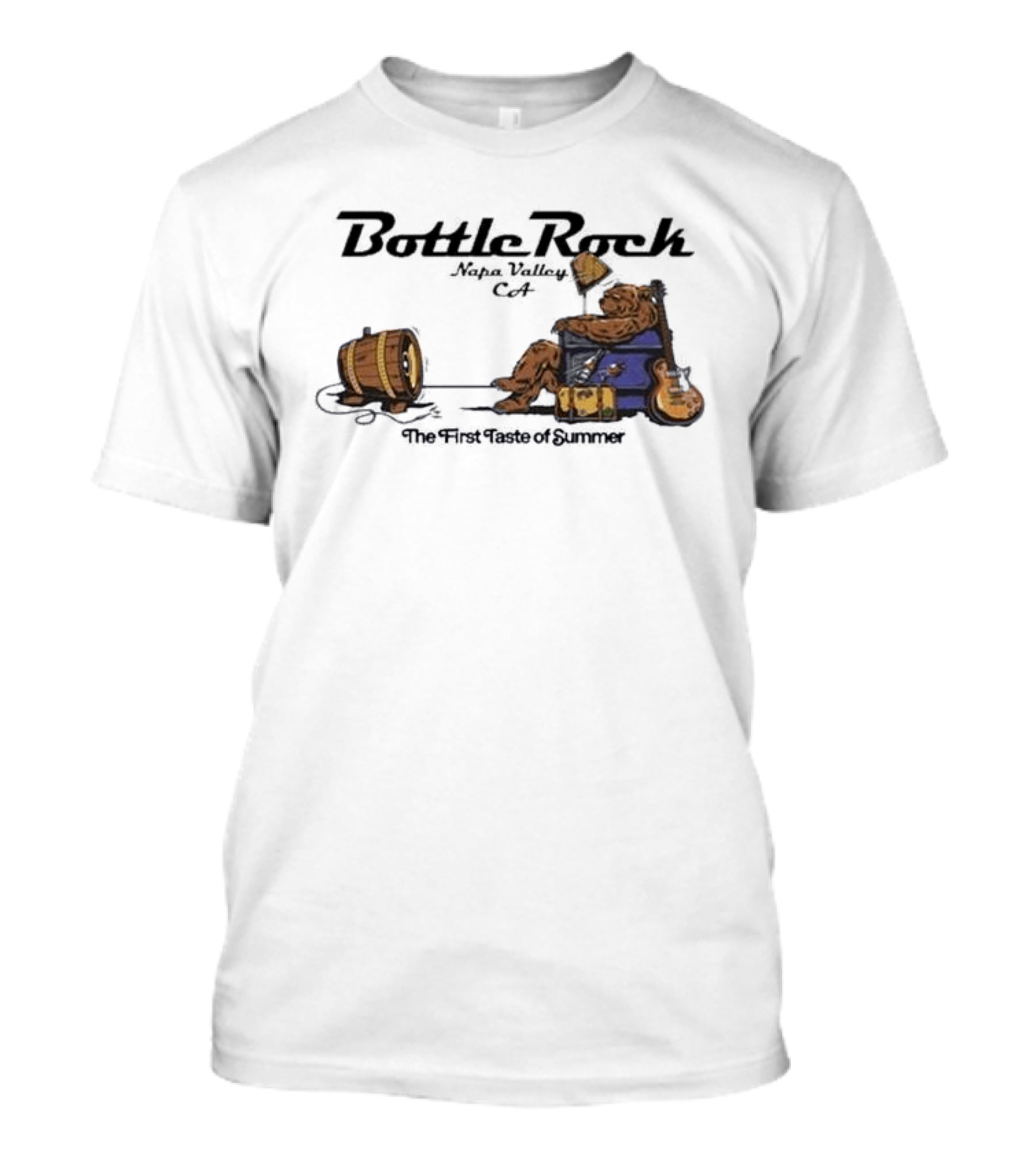 BottleRock Napa Valley 2026 Lineup Bear Relaxing With Guitar And Keg T-Shirt