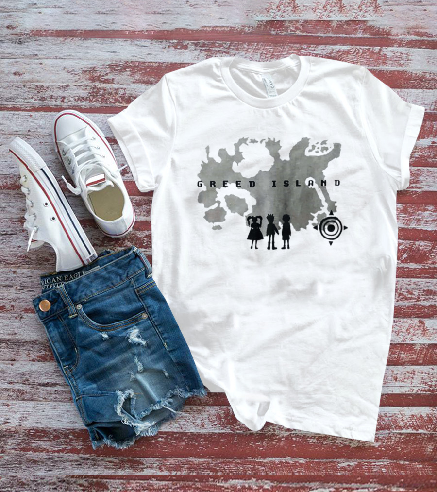 Hunter X Hunter Greed Island Characters Map And Compass T-Shirt