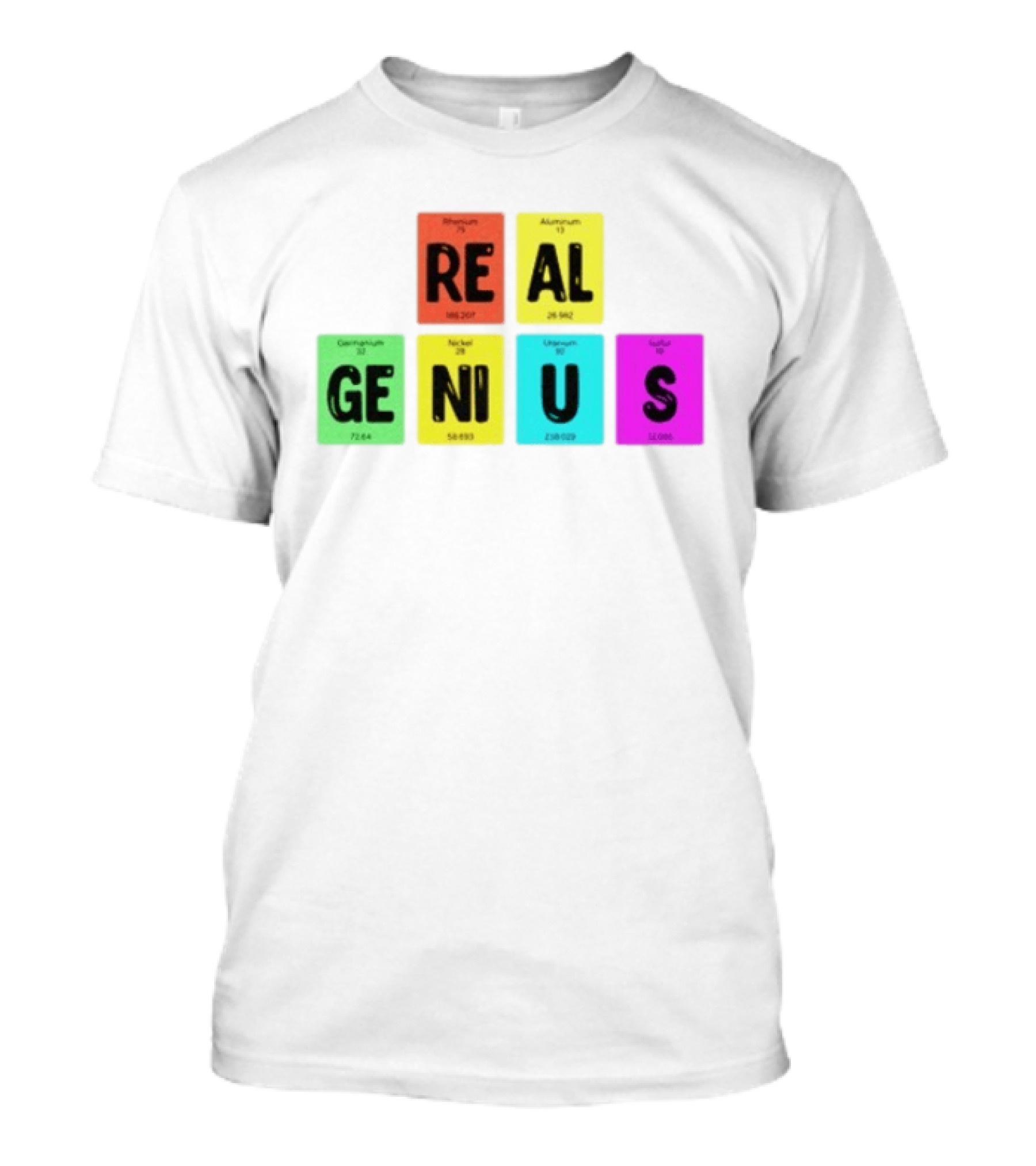 Periodic Table Elements Rhenium Aluminum Germanium Nickel Uranium Sulfur T-Shirt