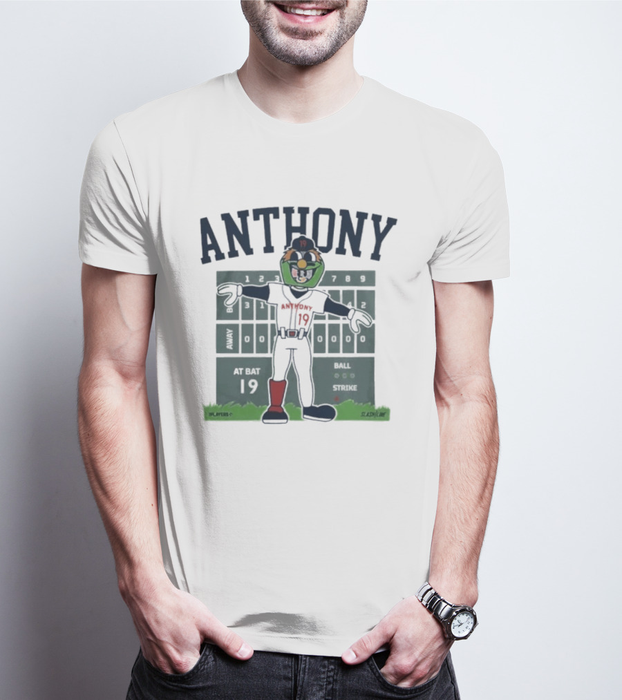Anthony Cartoon Scoreboard Players Boston Baseball 19 T-Shirt