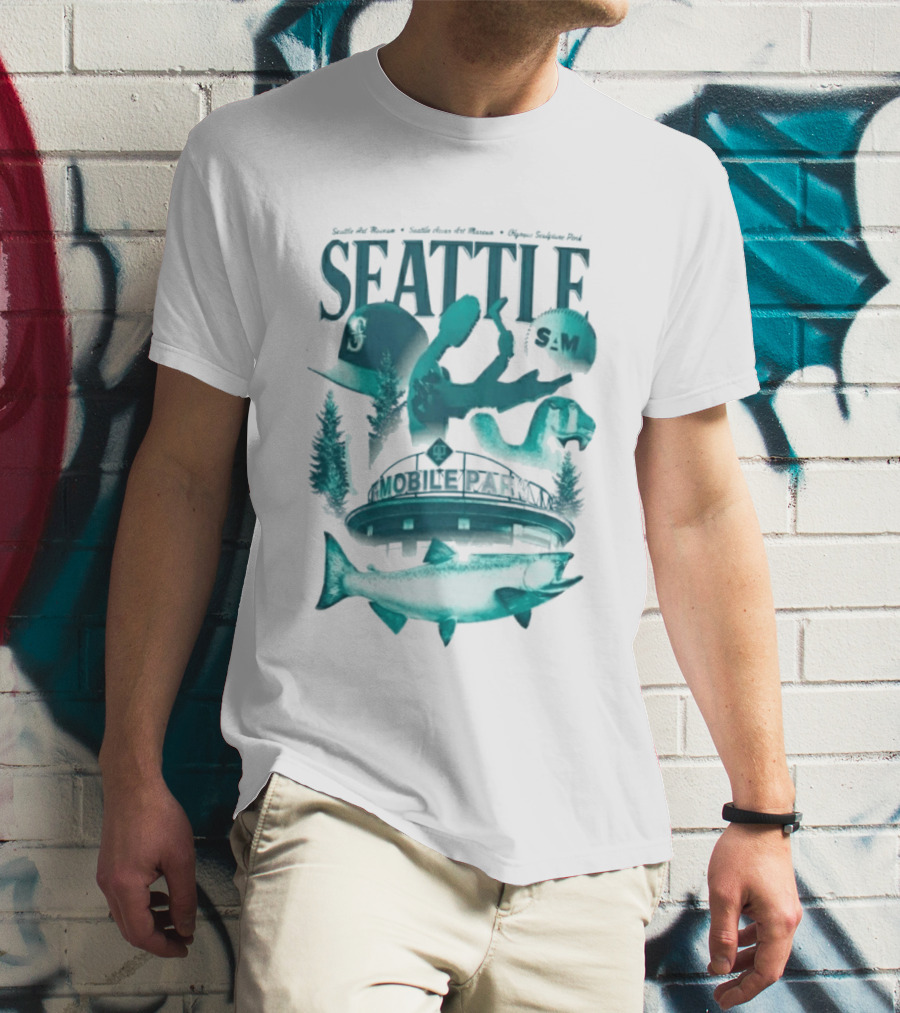 Seattle Mariners SAM Museum Olympic Sculpture Park Salmon T-Shirt