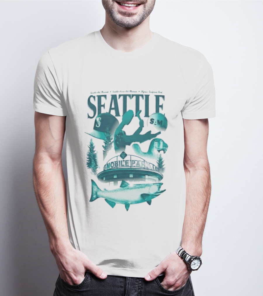 Seattle Mariners SAM Museum Olympic Sculpture Park Salmon T-Shirt