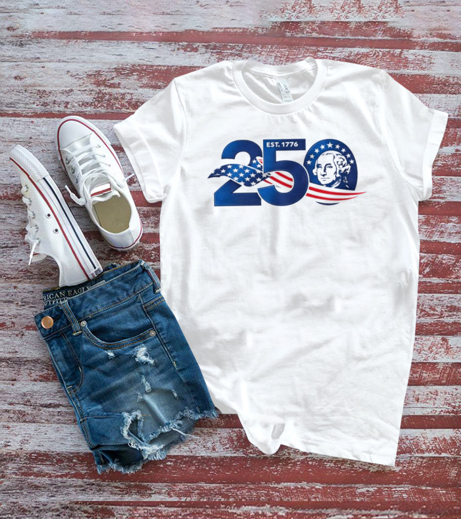 George Washington 250th Anniversary EST 1776 USA Patriot T-Shirt