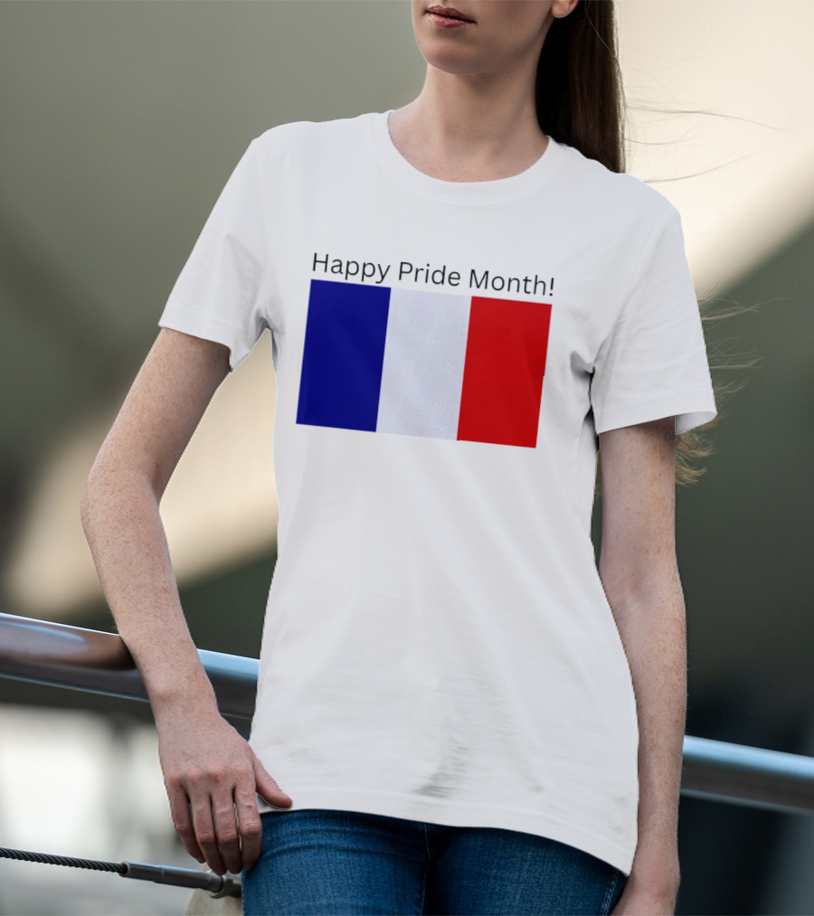 Happy Pride Month France Flag Celebration T-Shirt