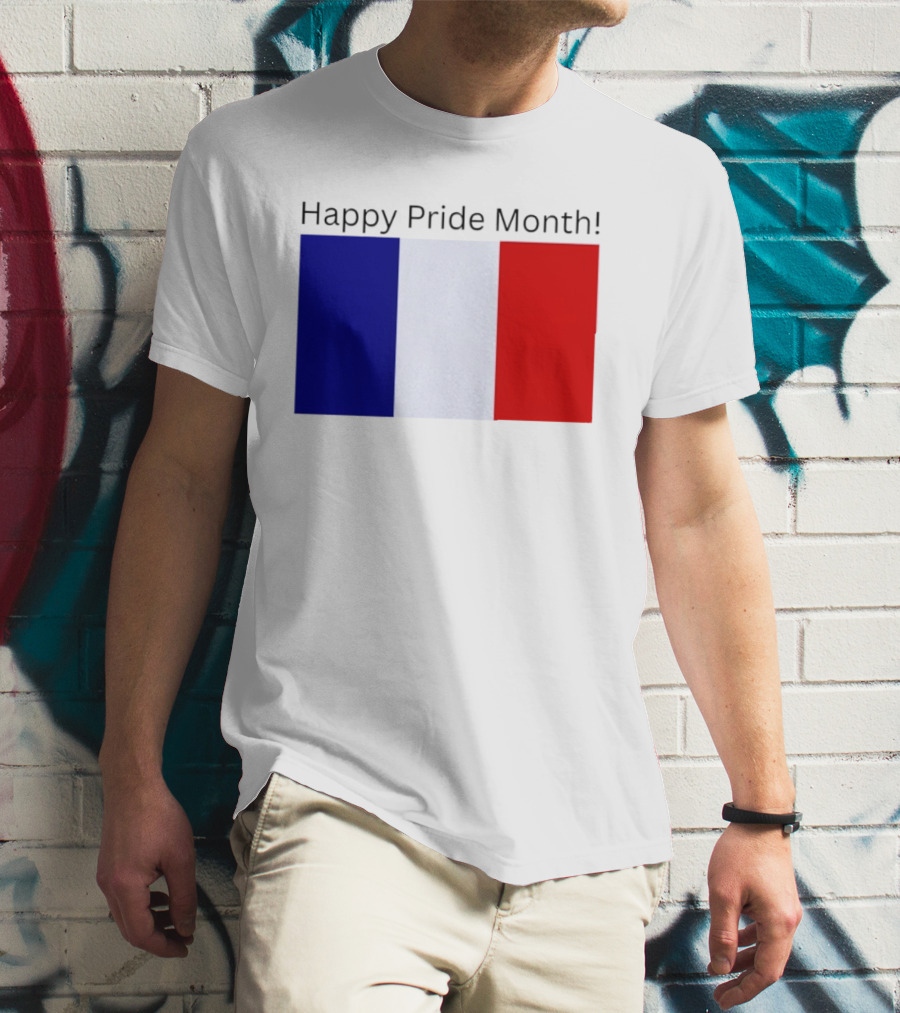 Happy Pride Month France Flag Celebration T-Shirt