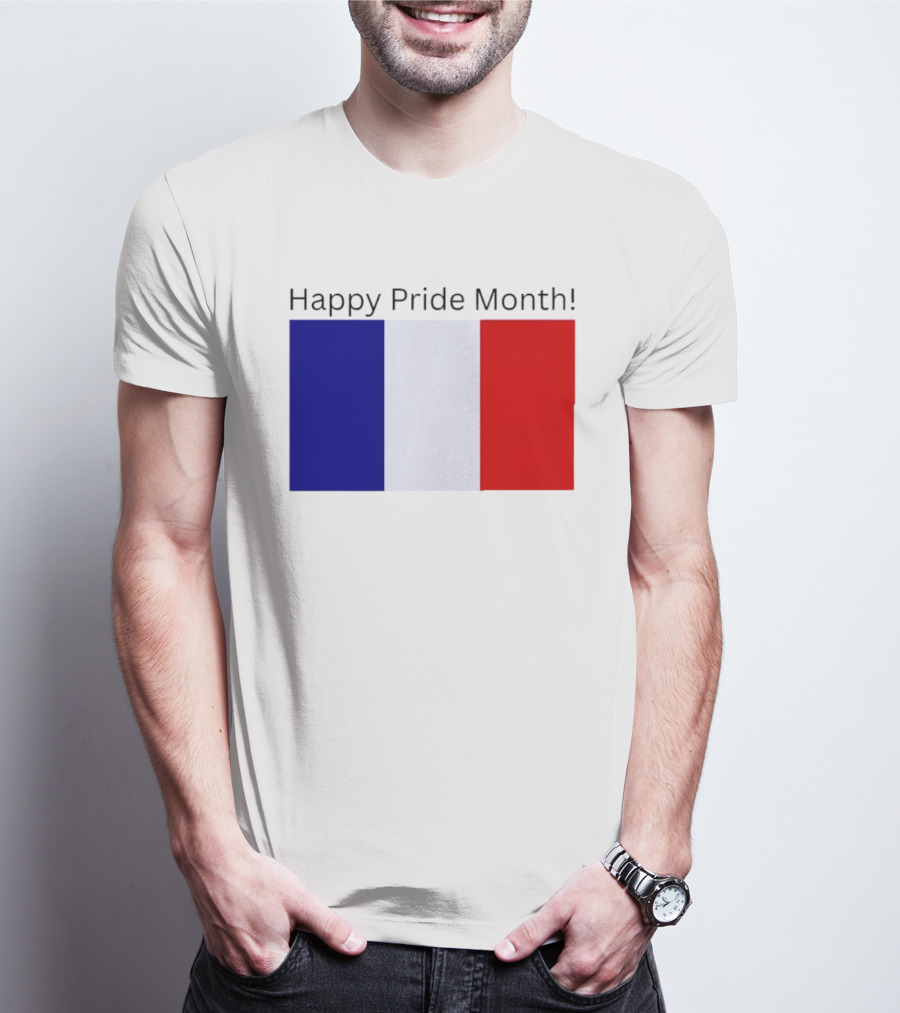 Happy Pride Month France Flag Celebration T-Shirt