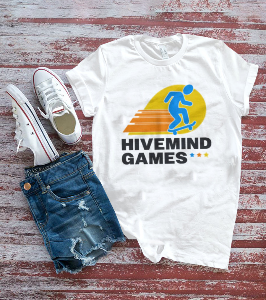 Hivemind Games Skateboarding Dynamic Motion With Shooting Stars T-Shirt
