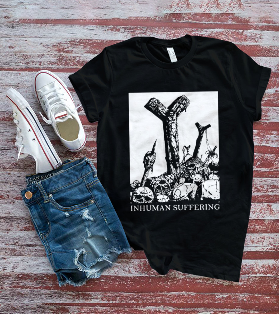 Death Metal Black Metal Extreme Metal Gothic Inhuman Suffering Skulls Swords T-Shirt